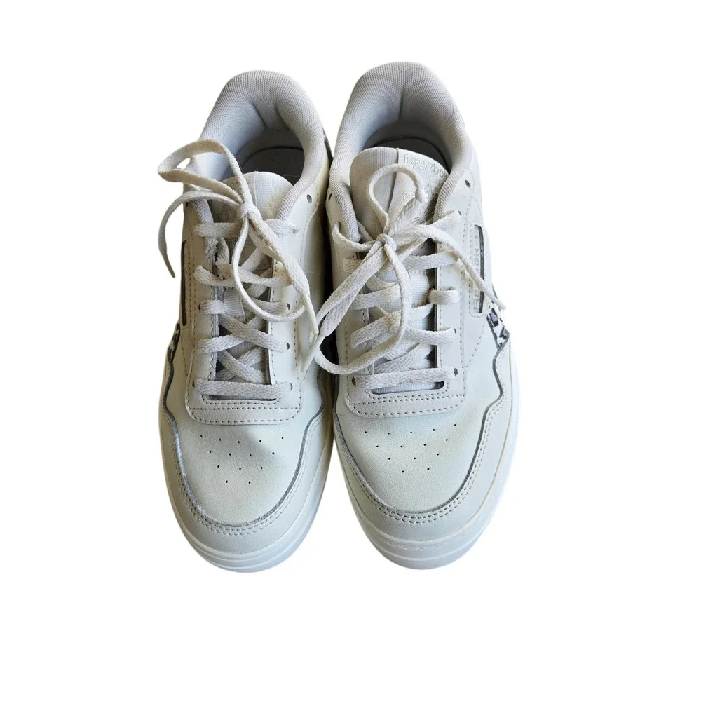 Reebok Club‎ C Double Womens White Leopard Platform Sneakers H02786 Size 7.5